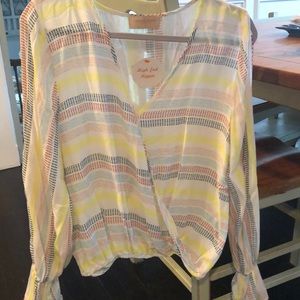 Boho loose cold shoulder top